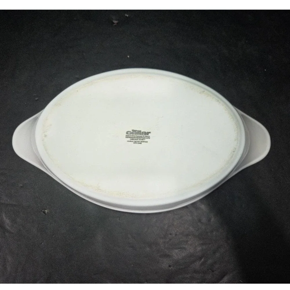 The Cellar Whiteware Oval Casserole Dish, Vintage‎ Style Bakeware, Kitchenware